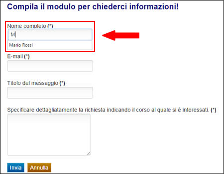 autocompletamento moduli