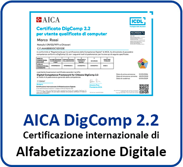 Certificazione Internazionale di Alfabetizzazione Digitale - AICA Digcomp 2.2